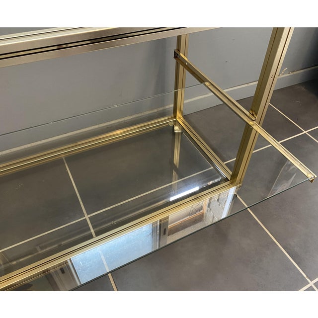 Vintage Storage Unit in Gold-Plated Metal and Glass by Pierre Vandel, 1970s For Sale - Image 14 of 16