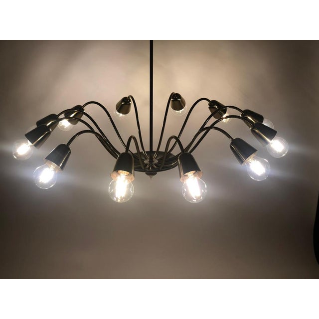 Mid-Century Brass Chandelier from Rupert Nikoll, Austria, 1961 For Sale - Image 15 of 16