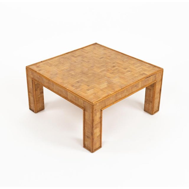 Mid-Century Modern Bamboo and Rattan Coffee Table, Italy, 1970s For Sale - Image 4 of 10
