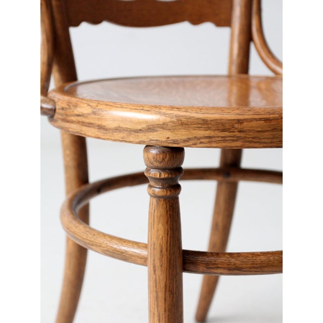 Brown Antique Continental Bentwood Ladder-Back Side Chair For Sale - Image 8 of 13