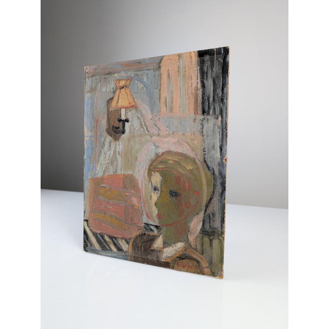 Modern Einar Granum, Figurative Composition, 1950s, Oil on Board For Sale - Image 3 of 12