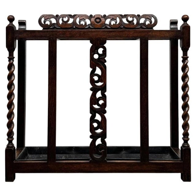 19th Century Antique English Oak Umbrella Stand For Sale - Image 11 of 11