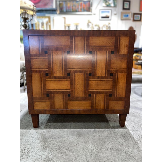 Jonathan Charles Jonathan Charles Woven Wood Club Chair For Sale - Image 4 of 11
