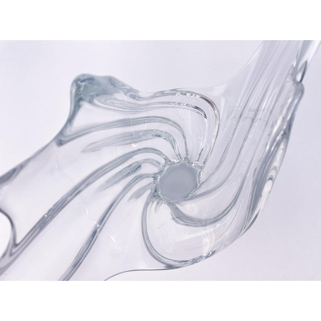 Mid-Century Modern Large Art Vannes France Sculptural Crystal Centerpiece Bowl, Mid-Century For Sale - Image 3 of 9