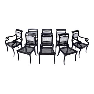 Set of 8 Baker Regency Dining Chairs For Sale