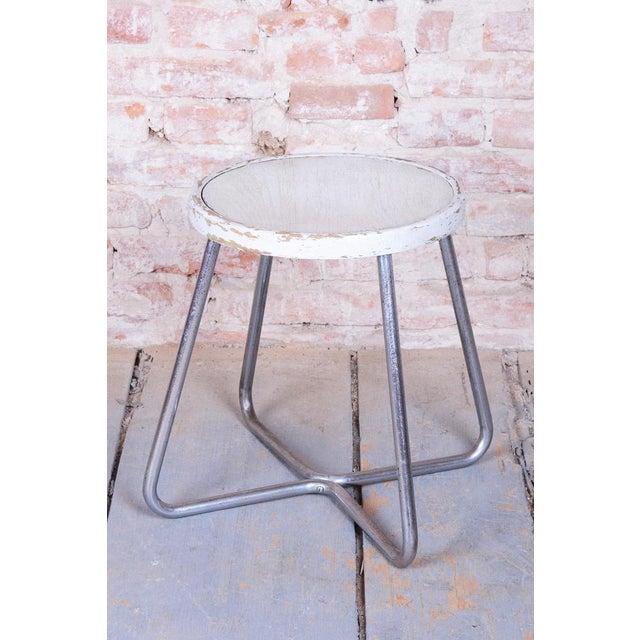 Bauhaus Bauhaus Stool in Beech, Chrome, and Steel from Mücke-Melder, Czech, 1930s For Sale - Image 3 of 10