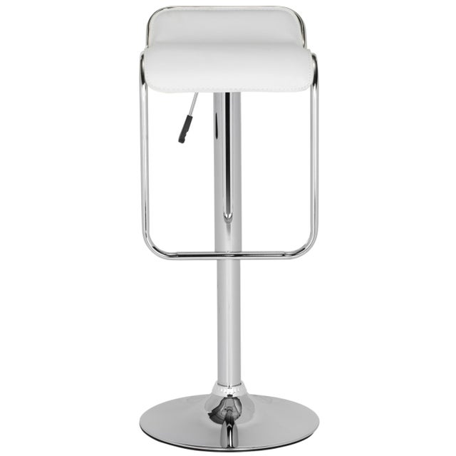 Contemporary Swivel Barstool in White and Chrome For Sale In Philadelphia - Image 6 of 6