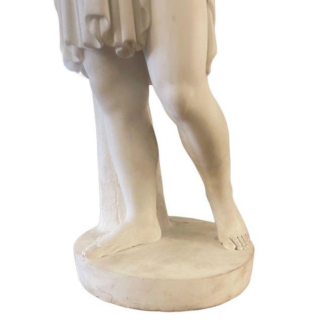 19th Century 19th Century Italian Carrara Marble Classical Maiden Sculpture For Sale - Image 5 of 8