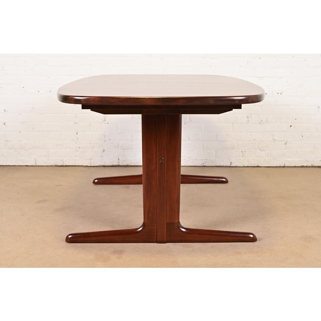 Skovby Danish Modern Sculpted Rosewood Extension Dining Table, Newly Refinished For Sale - Image 12 of 14