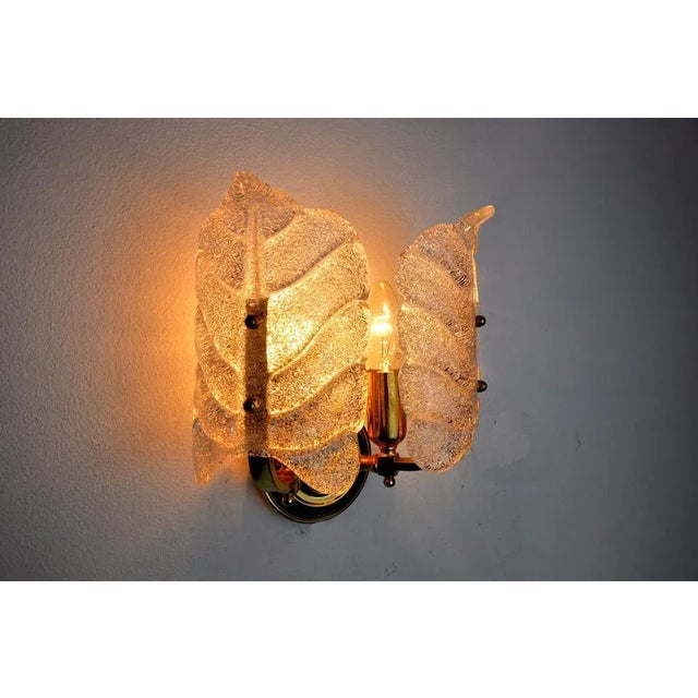 Hollywood Regency Murano Glass Flower Wall Lights by Carl Fagerlund, 1970s For Sale - Image 3 of 8
