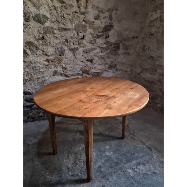 Antique French Rustic Cherrywood Drop-Leaf Table, 1900s For Sale - Image 5 of 17