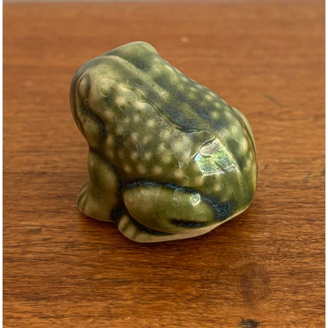 Late 20th Century Late 20th Century Tiny Ceramic Frog Figurine For Sale - Image 5 of 7