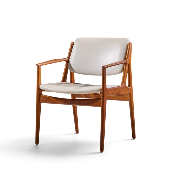 Mid-Century Modern Arne Vodder for Vamo Sønderborg Ella Mid Century Danish Teak Armchair Dining Chair For Sale - Image 3 of 10