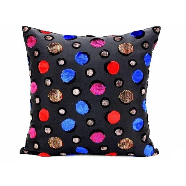 In super-soft, textural Italian Silk Taffeta, this Semi- Shiny Black Pillow Cover from SABDECO plays with pattern and...