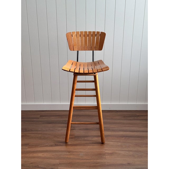 Mid Century Modern Bar Stools Attributed to Arthur Umanoff, Set of 4 For Sale - Image 10 of 16