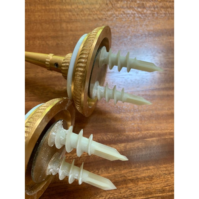 Sherle Wagner 1980s Sherle Wagner Towel Bar Flanges - a Pair For Sale - Image 4 of 6