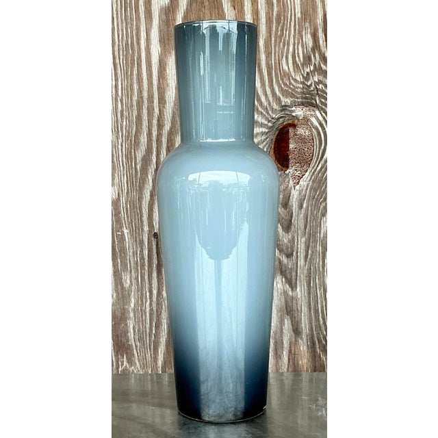 Vintage Contemporary Art Glass Ombre Tall Vase For Sale - Image 4 of 5