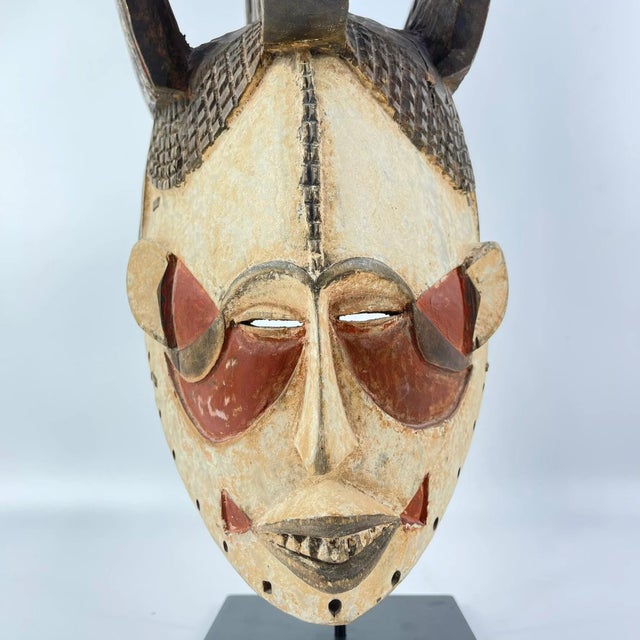Wood Early 20th Century Igbo Maiden Spirit Mask on Custom Stand Nigeria MATTER COLLECTION For Sale - Image 7 of 9