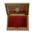 Nice vintage jewelry box, jewelry or trinket box, with colorful marquetry inlay, lined with red velvet inside, including a...