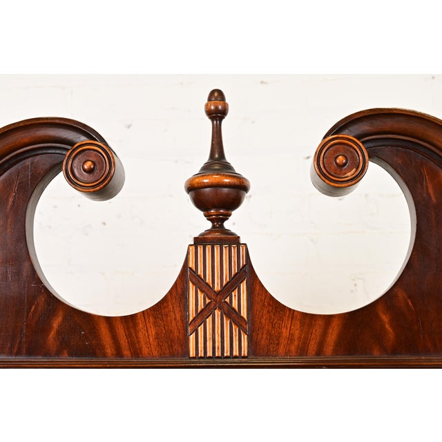 Berkey & Gay Antique Georgian Flame Mahogany Bookcase or Bar Cabinet, Circa 1920s For Sale - Image 11 of 16