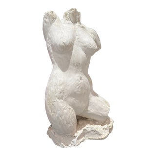 1960s Larry Mohr Signed Figurative Sculpture – Plaster Modern Abstract Nude For Sale