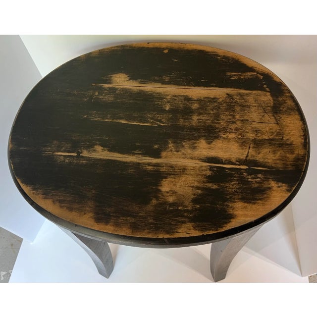 Vintage Distressed Black Stool For Sale In Chicago - Image 6 of 6