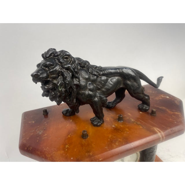 Liberty Clock in Red Marble, 1920s For Sale - Image 10 of 15