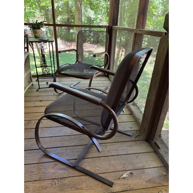 Copper Mid Century Cantiliver Rockers, a Pair- Restored For Sale - Image 8 of 8