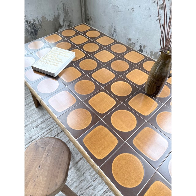 Rattan Ceramic Table, 1950s For Sale - Image 11 of 18