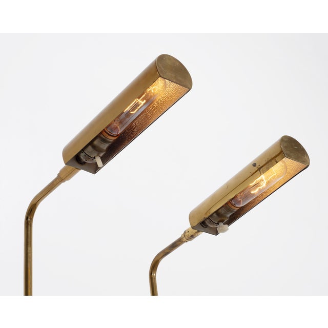 Mid 20th Century Koch & Lowy Omi Patinated Brass Pharmacy Floor Lamps - a Pair For Sale - Image 11 of 18