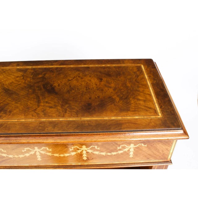 Brown Vintage Sheraton Burr Walnut Low Open Bookcases, Set of 2 For Sale - Image 8 of 16