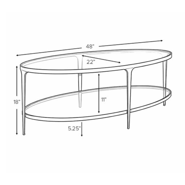 Brando Gold 2 Tier Oval Coffee Table For Sale In Memphis - Image 6 of 6