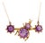 19th Century Etruscan Style Amethyst Insect Bar Pendant Necklace With 14k Gold Chain For Sale