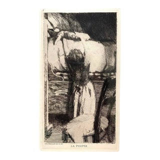 19th Century Etching "The Doll" by Paul-Albert Besnard (France) - Framed/Matted For Sale