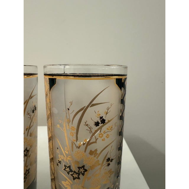 Vintage Culver Mid-Century Highball Glasses With 22k Gold Asian-Inspired Motifs – Set of 4 For Sale - Image 11 of 11