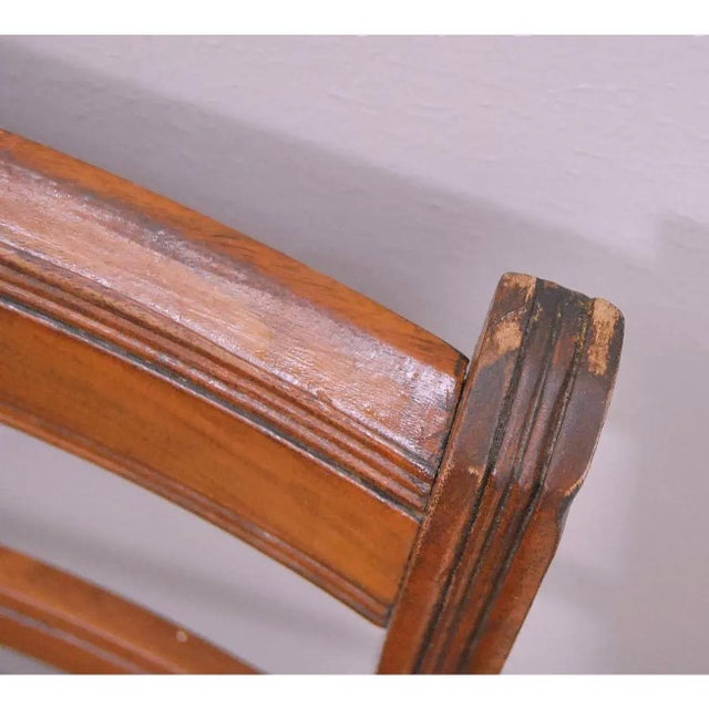 Antique American Classical Walnut Wood Chairs W/ Caned Seats Set of 3 For Sale - Image 10 of 12