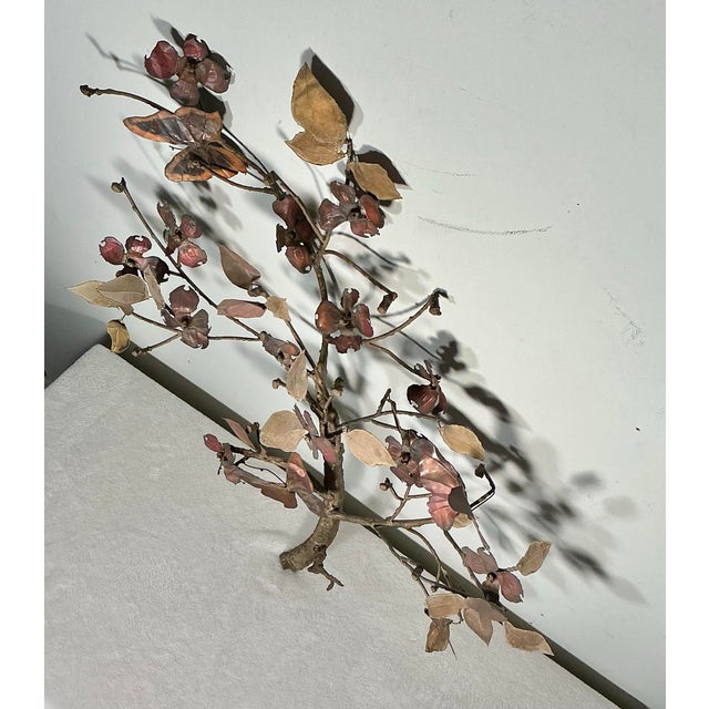 Mid-Century Modern Brutalist Copper and Brass Tree Branch Wall Sculpture, Circa 1960s For Sale In Greenville, SC - Image 6 of 12