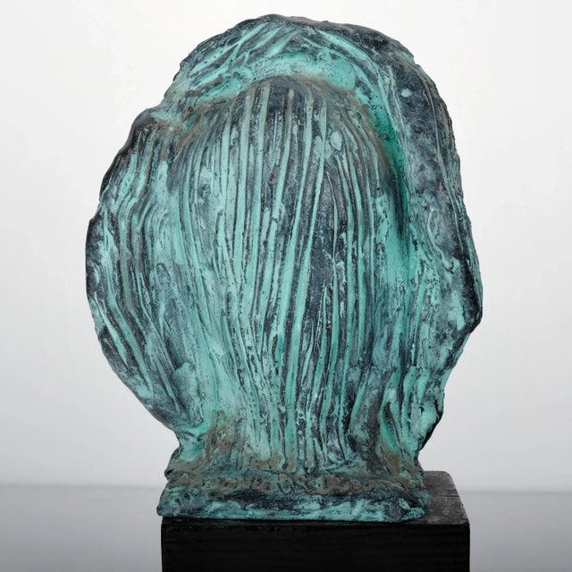 Wood Tibor Jankay "Irenke" Mid-Century Modern Ceramic Sculpture on Wood Base For Sale - Image 7 of 12