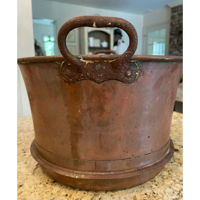 This late 19th century copper cooking vessel is a good quality antique piece of 19th century early industrial metalware....