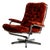 Swedish Swivel Armchair in Velvet and Steel, 1970s For Sale