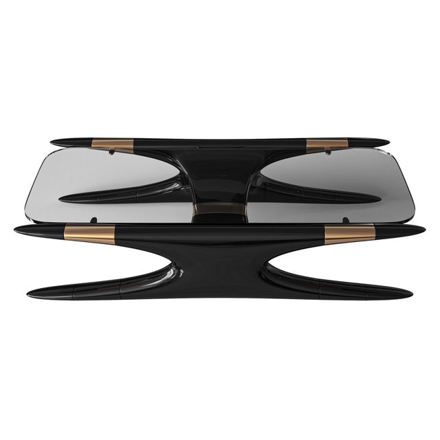 "Scintilla" Coffee Table With Stainless Steel and Bronze, Handmade For Sale - Image 4 of 8