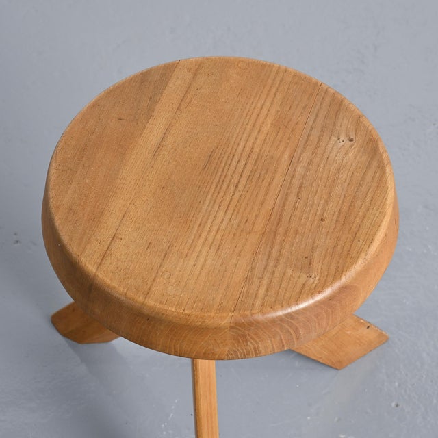 Vintage Elm S31 Stool by Pierre Chapo, 1980 For Sale - Image 11 of 12