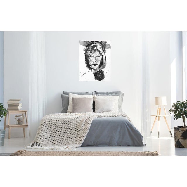 Free Shipping: Ink and charcoal drawing on art paper. The artist Martha Holden attended Cranbrook Academy of Art. She...