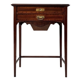 English Victorian Style Console Table in Wood with Mirror and Drawers, 1930s For Sale