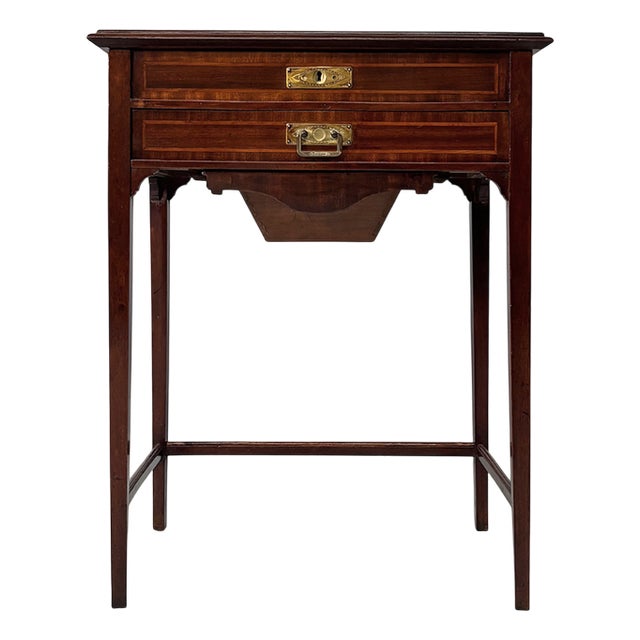 English Victorian Style Console Table in Wood with Mirror and Drawers, 1930s For Sale