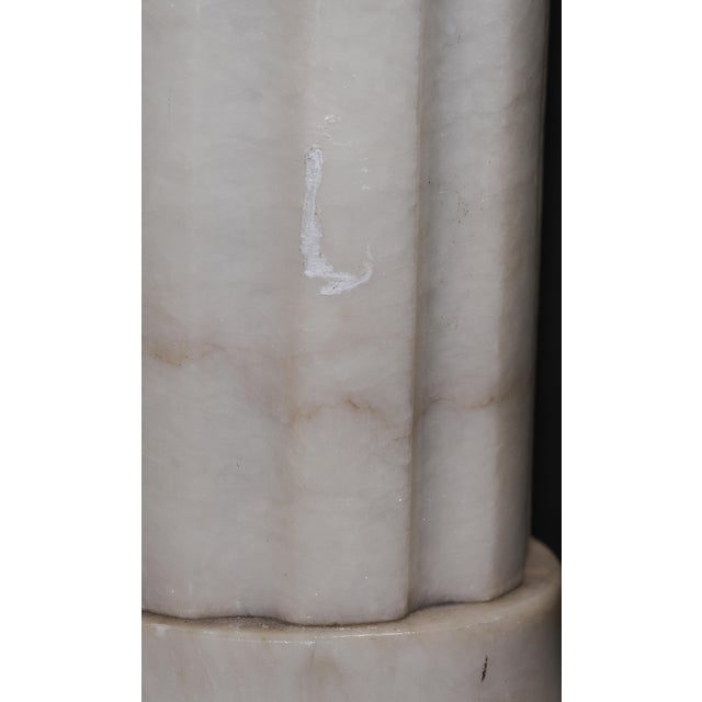 Vintage 36+ Inch Neoclassical Decorative Alabaster Column Stand For Sale - Image 10 of 12