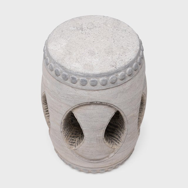 Chinese Interlocking Limestone Drum, C. 2000 For Sale - Image 4 of 6