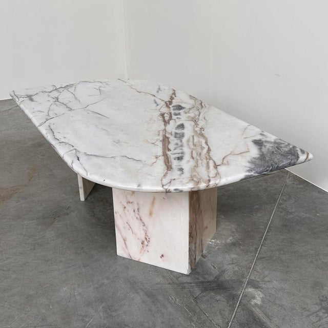 Contemporary Large Italian Postmodern Sculptural Marble Coffee Table For Sale - Image 3 of 14