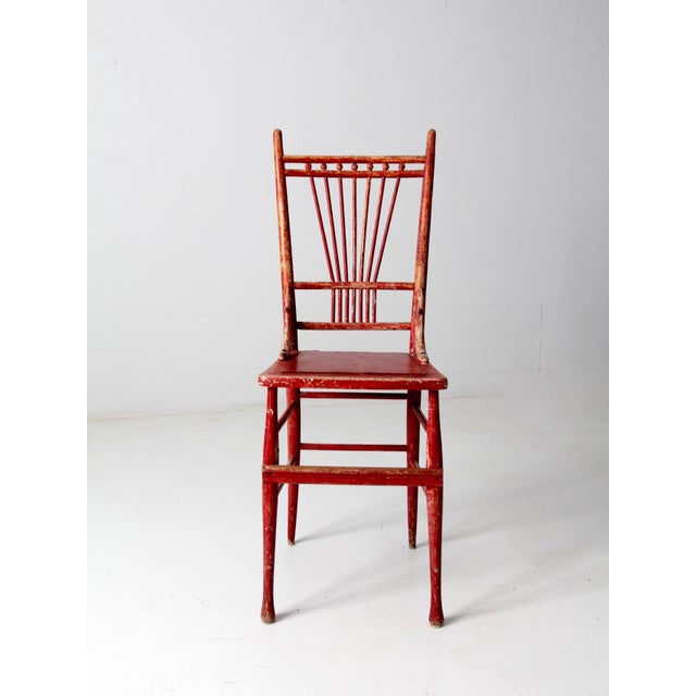 Antique Tall Spindle Back Chair For Sale - Image 6 of 12