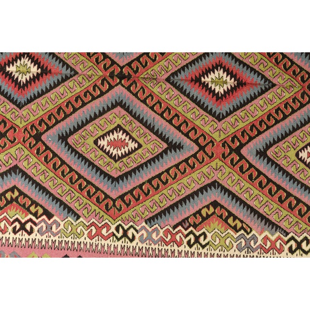 Textile Vintage Pink Anatolian Kilim Rug For Sale - Image 7 of 8